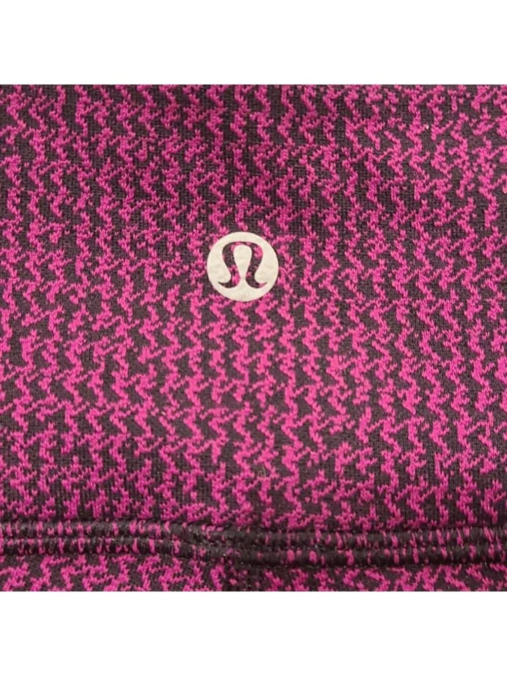 Lululemon Wunder Under Crop III Teeny Tooth Deep Fuchsia Black